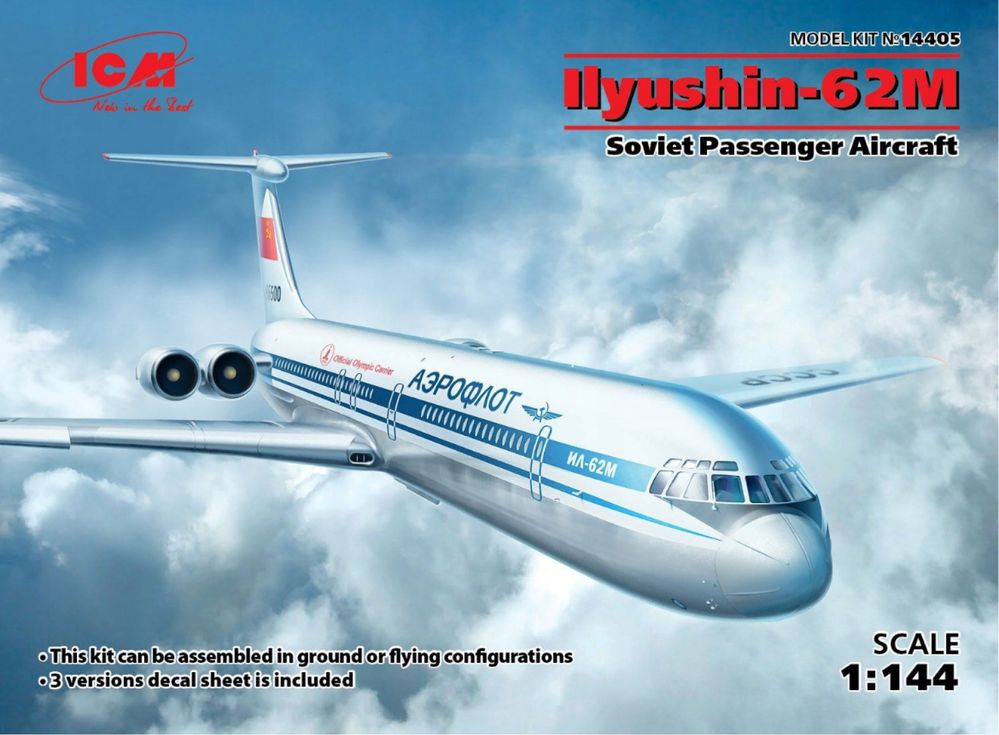 Samolot Ilyushin-62M model do sklejania 1:144 ICM 14405