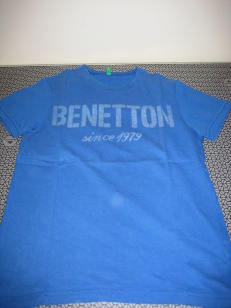 T-Shirt Azul Benetton Menino 8/9 Anos.