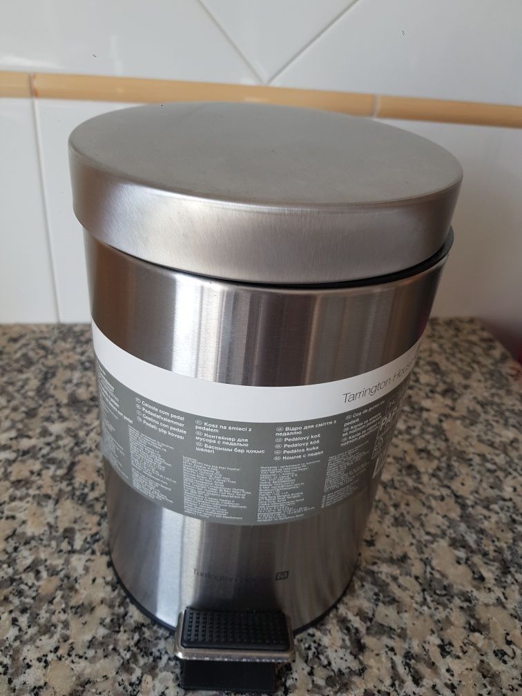 Caixote com Pedal Aço Inox 3LT - NOVO