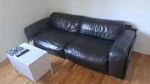 Sofa skórzana czarna Natuzzi Italia