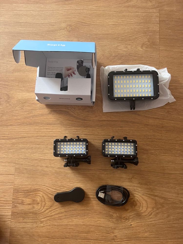 Estabilizador e flashes para mergulho com Gopro