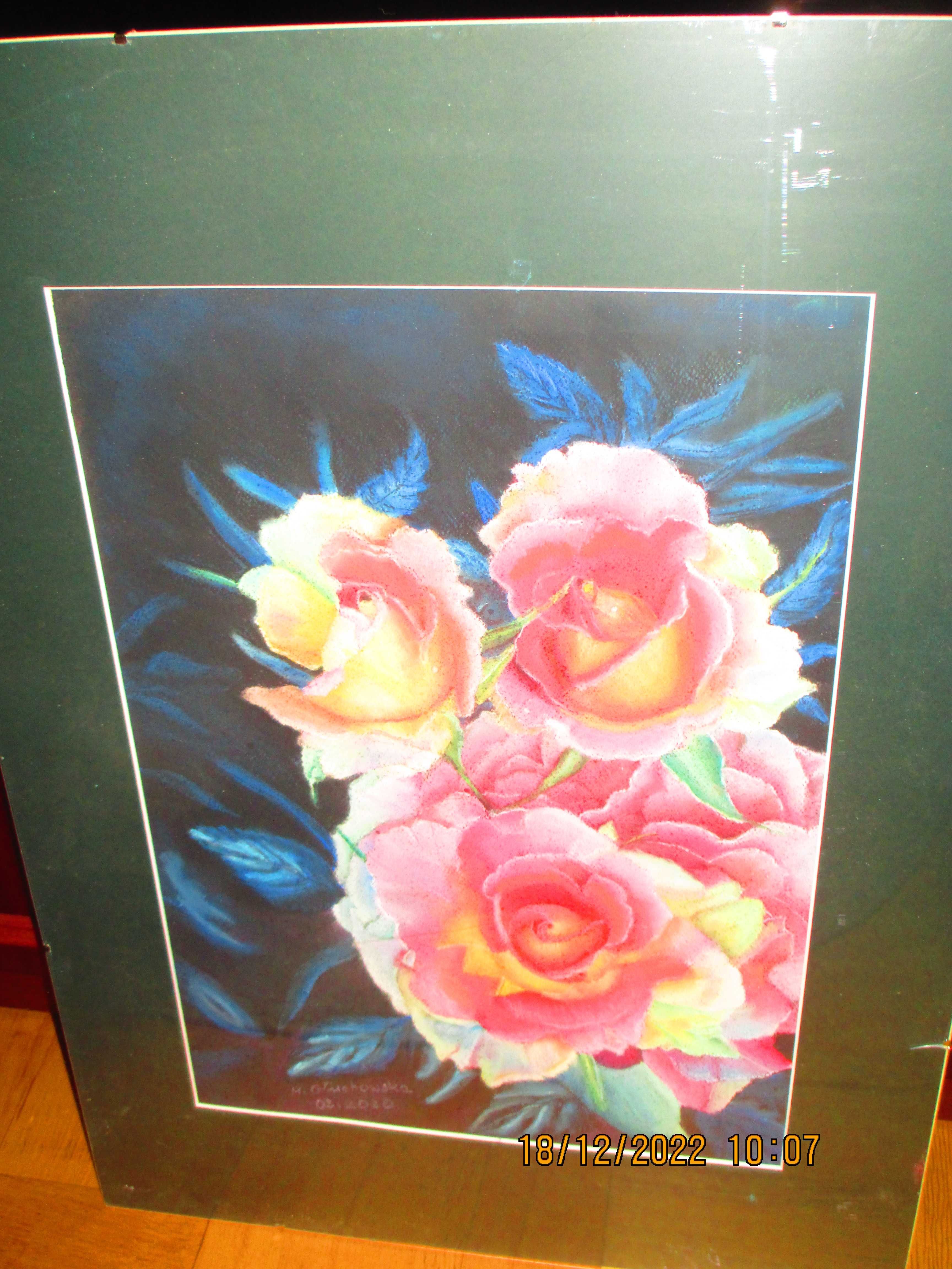 obraz pastel suchy - róże