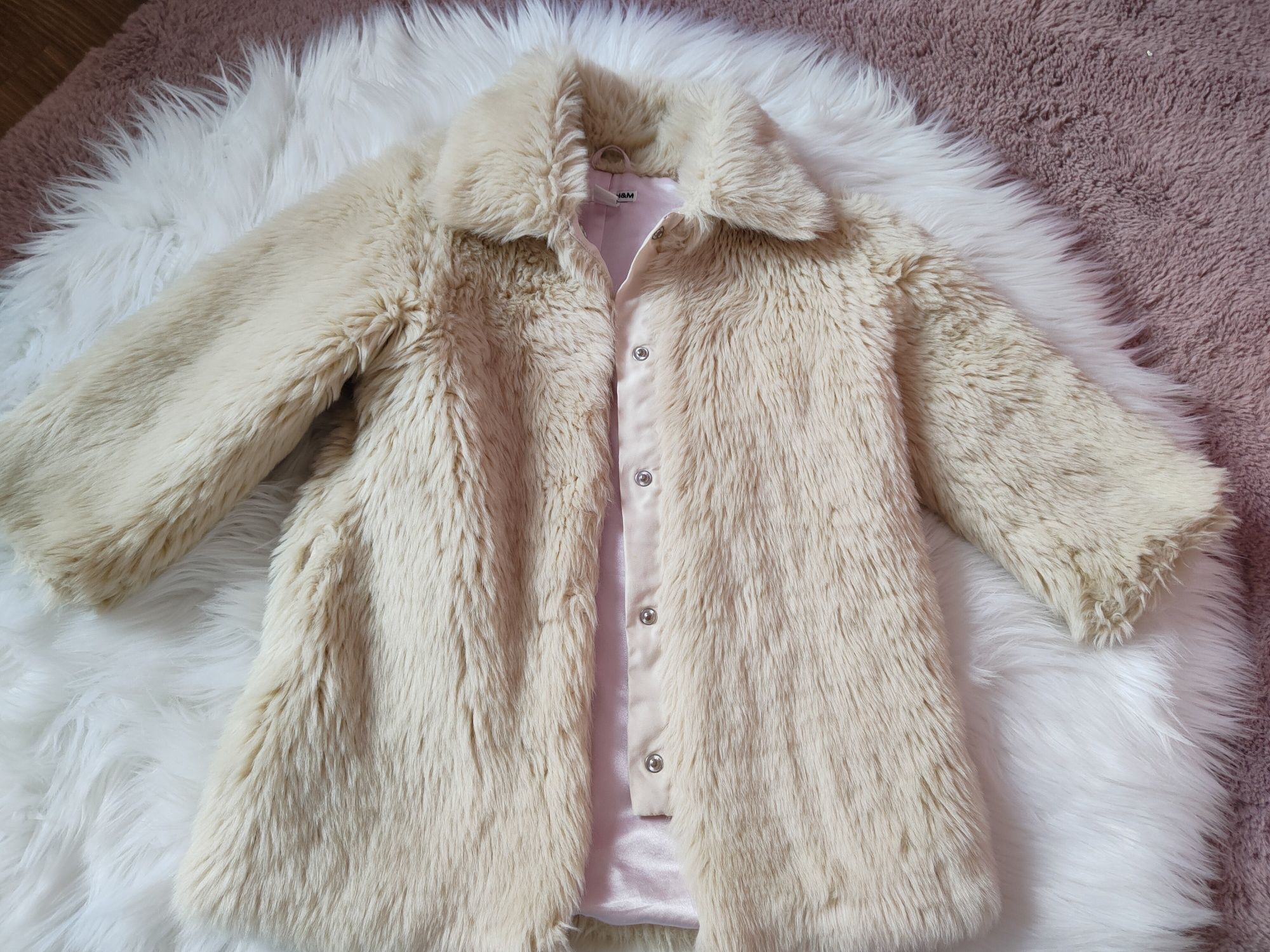 Futerko kożuszek płaszczy płaszczyk H&M 110 cm 4-5 lat cudo