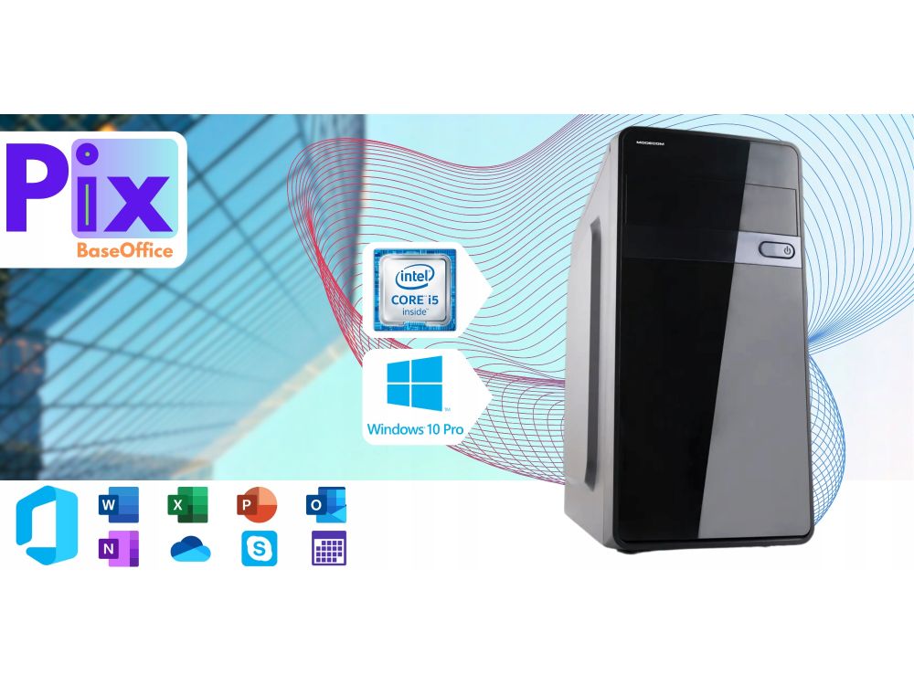 Komputer stacjonarny Pix BaseOffice V4 i5, 16GB, 512GB SSD, Win10 Pro