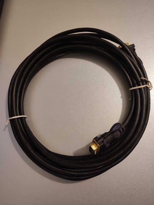 Cabo VGA Para PC Novo com 5 metros conectores dourados