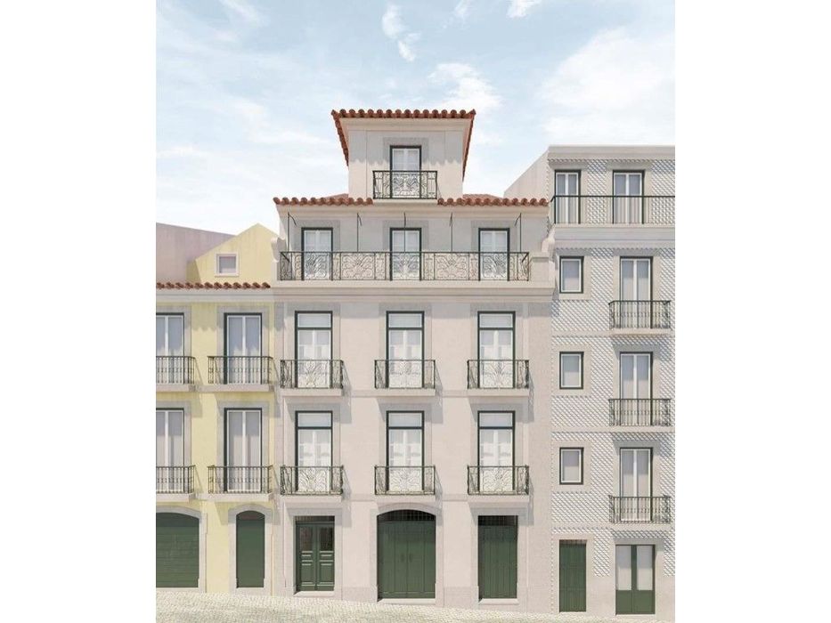 Penthouse T3 duplex em edifício pombalino na Estrela