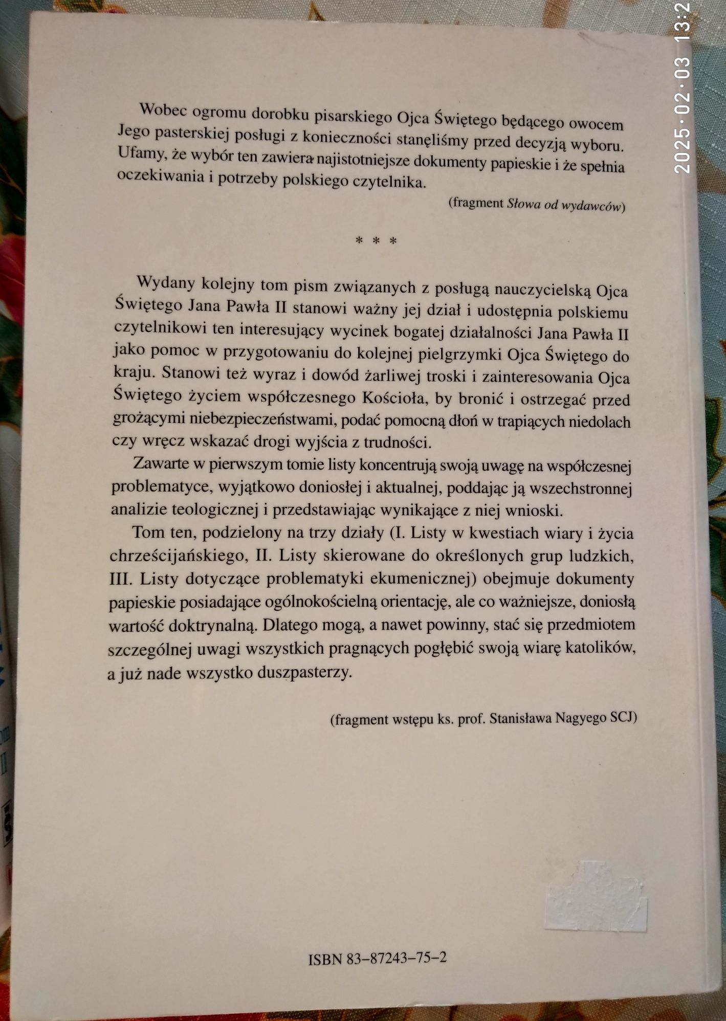 Wybór Listów Ojca Świętego Jana Pawła II