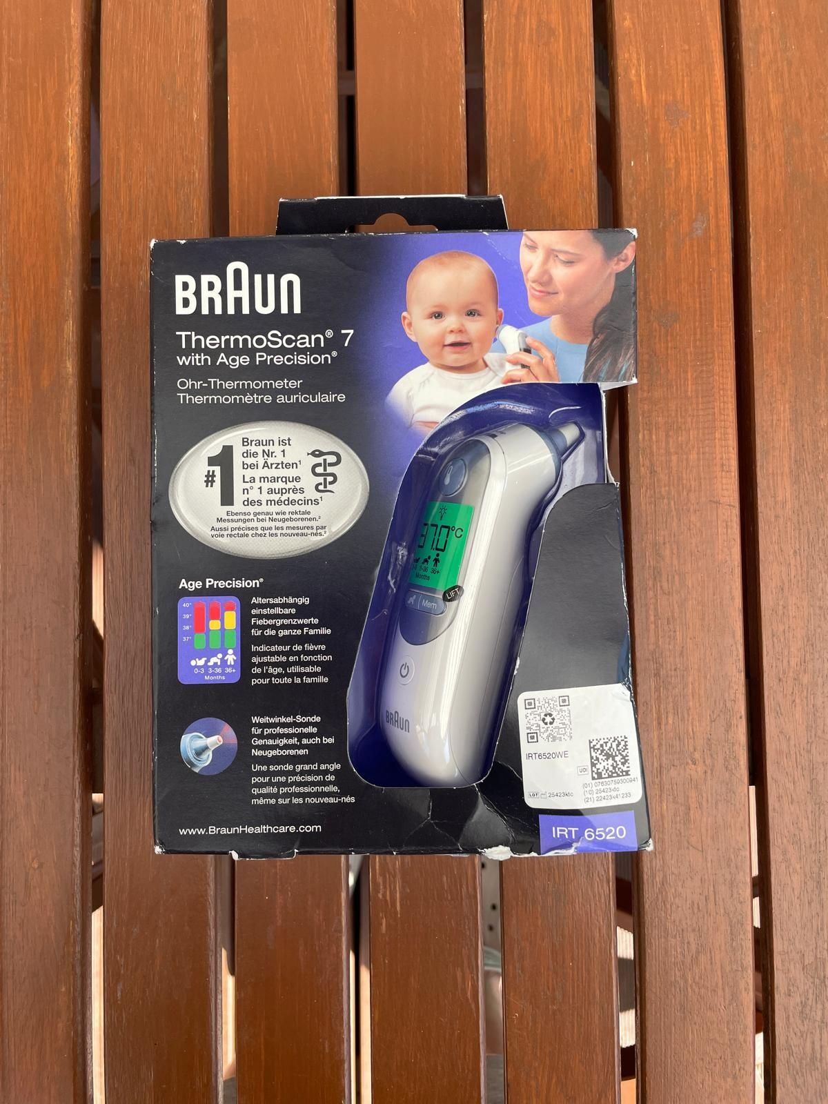 Nowy termometr  douszny elektroniczny braun RT 6520 21 KAPTURKÓW