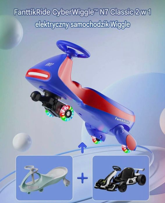 Jeździk grawitacyjny elektryczny/ autko akumulatorowe