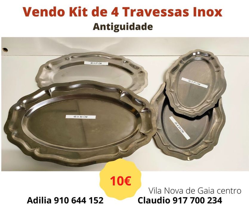 Vendo 4 Travessas Inox