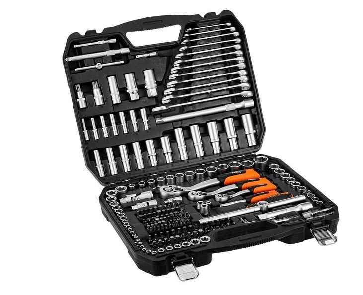 NOWY zestaw narzędzi kluczy Neo Tools 216 elementów  1/2" 3/8" 1/4"