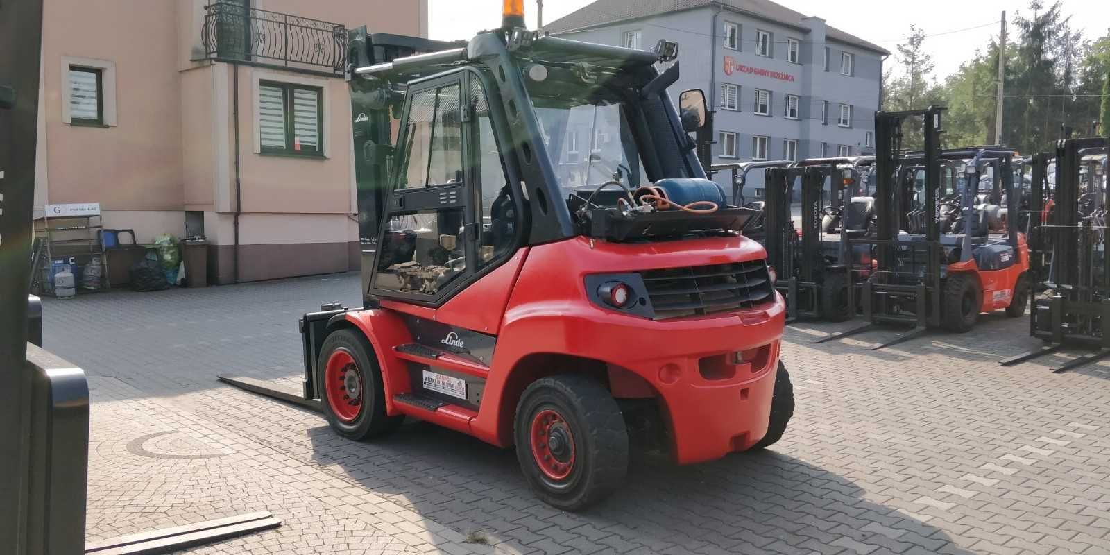 Wózek widłowy LINDE H80T widlak 8t duplex 396 kabina pełna