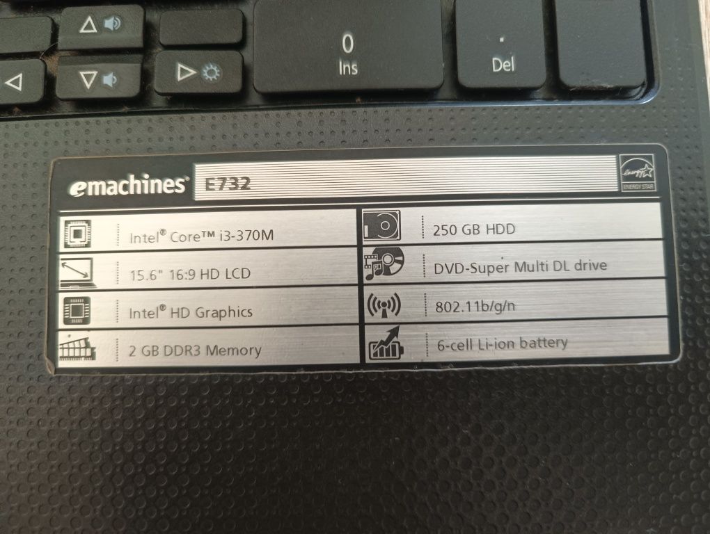 Laptop ACER eMachines E732 - 100% sprawny!