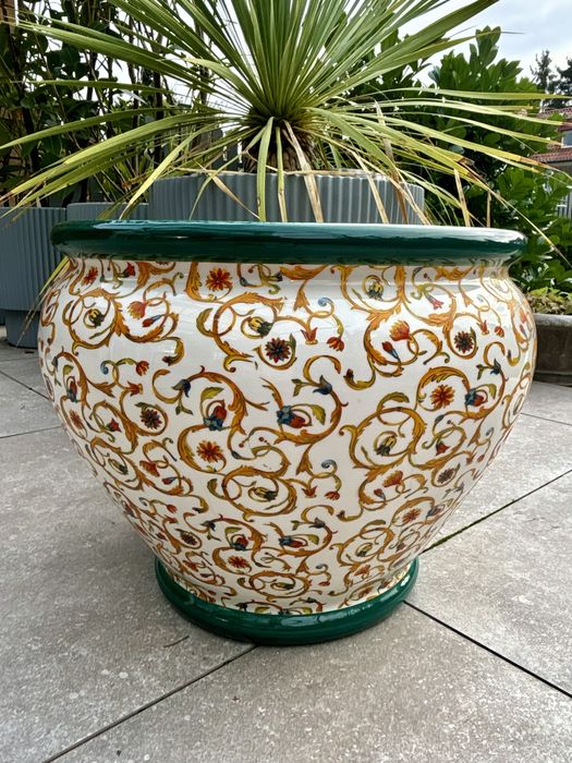 Wielka Porcelanowa Donica Bassano Italy Unikat ręcznie malowana Cudo