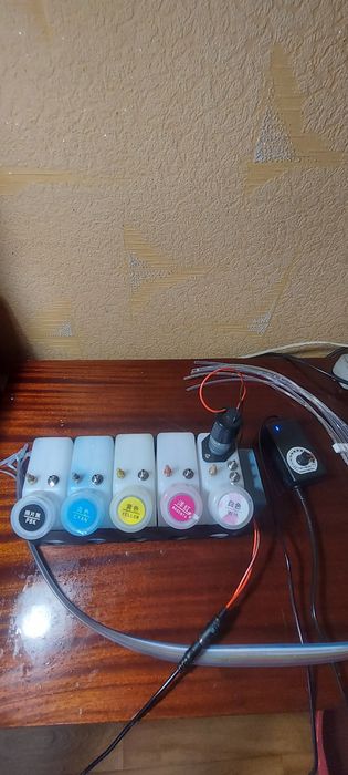 СНПЧ  Комплект системи подачі чорнил з мішаним білого чорнила для DTF