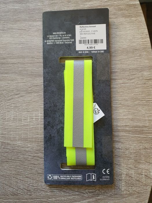 Opaski refleksyjne na rzep 2-pak, długość opaski 42 cm, nowe w opakowa