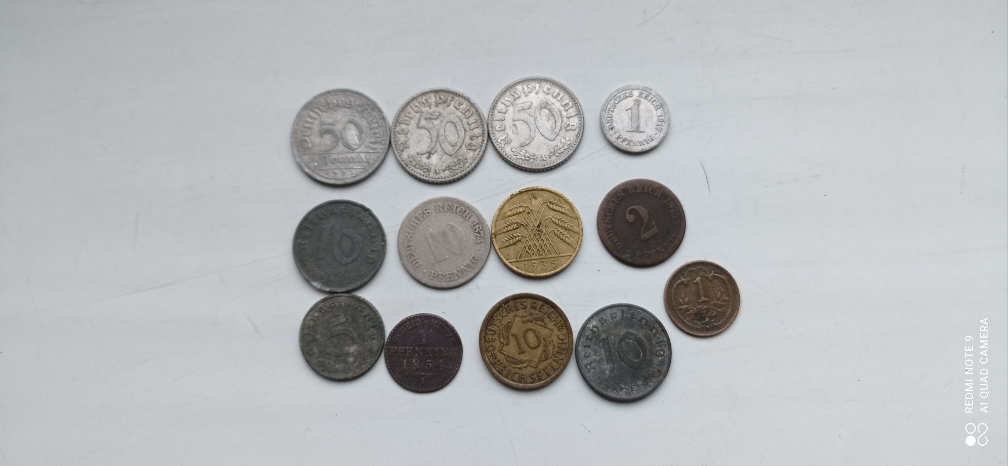 Zestaw starych niemieckich monet