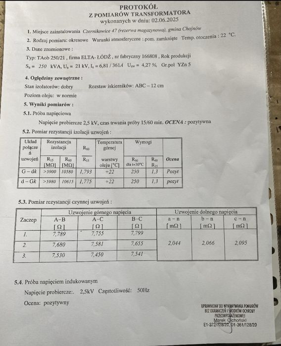 Transformtaor ELTA 250kv AKTUALNY PRZEGLĄD stan BDB