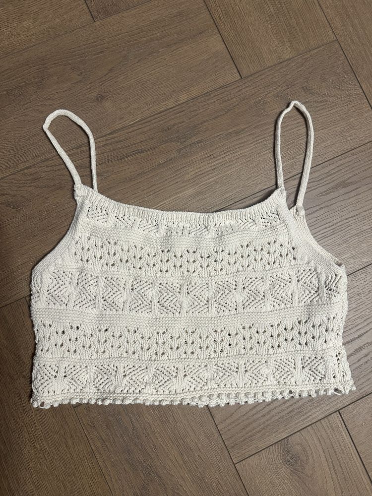 Crop top na ramiaczkach koronkowy koronka vintage