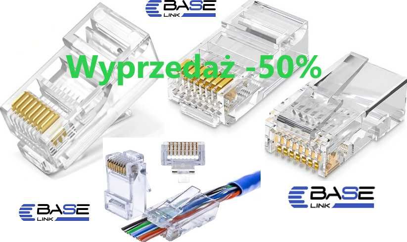 Złącze modularne RJ45 8p8c kat.5e drut typ EZ, przelotowe 300szt. -50%