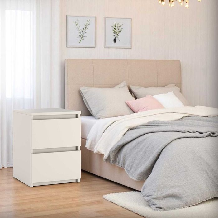 Szafka Nocna Nowoczesna Do Sypialni 30cm Stolik Nocny 2 Szuflady Mała