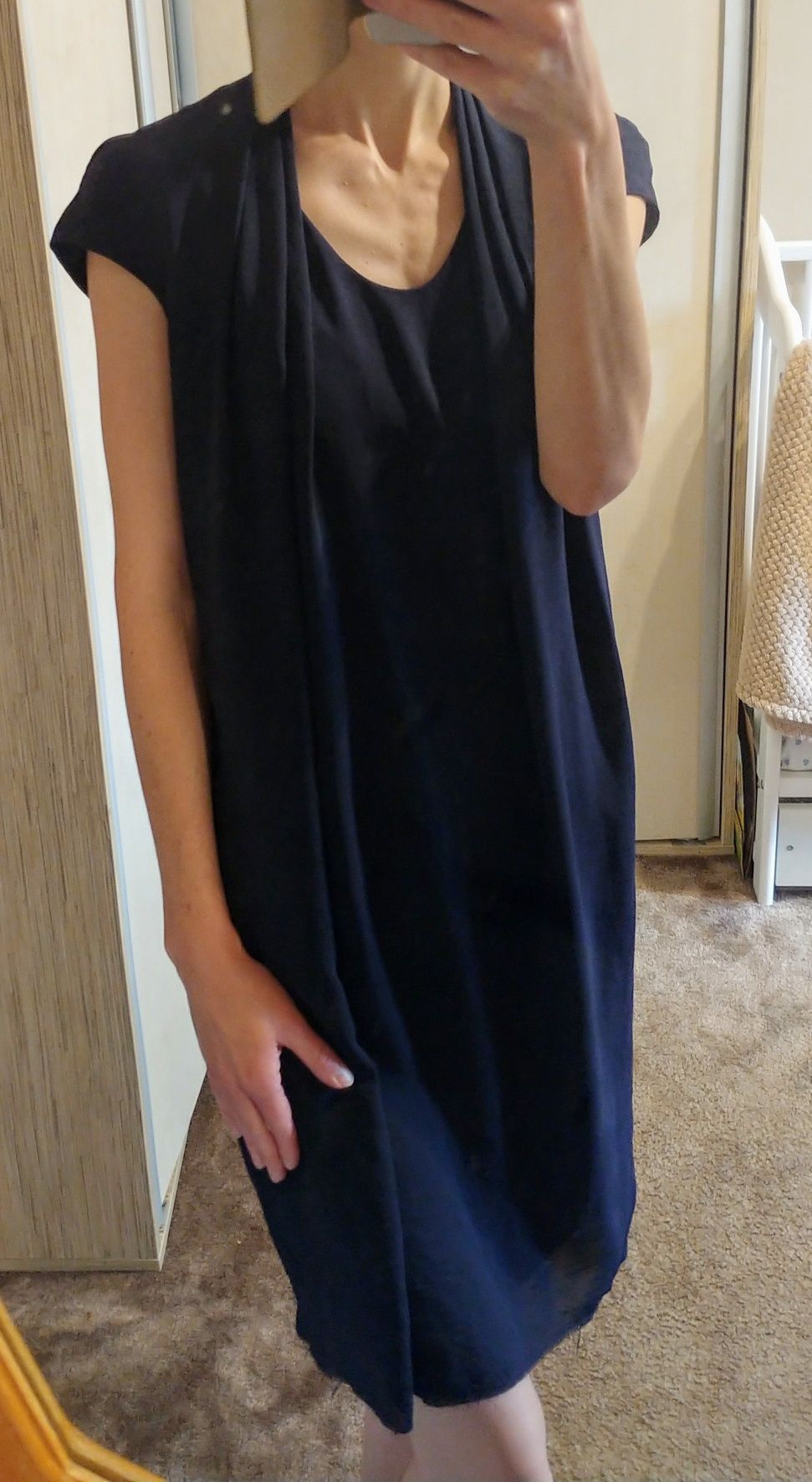 COS sukienka midi granatowa 34 xs collection of style