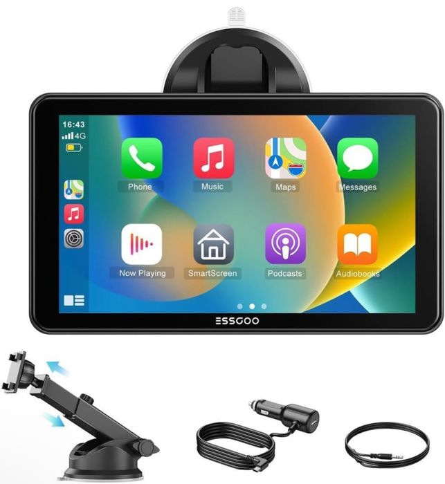 7-дюймовый IPS-дисплей ESSGOO Apple CarPlay и Android Auto екран моніт