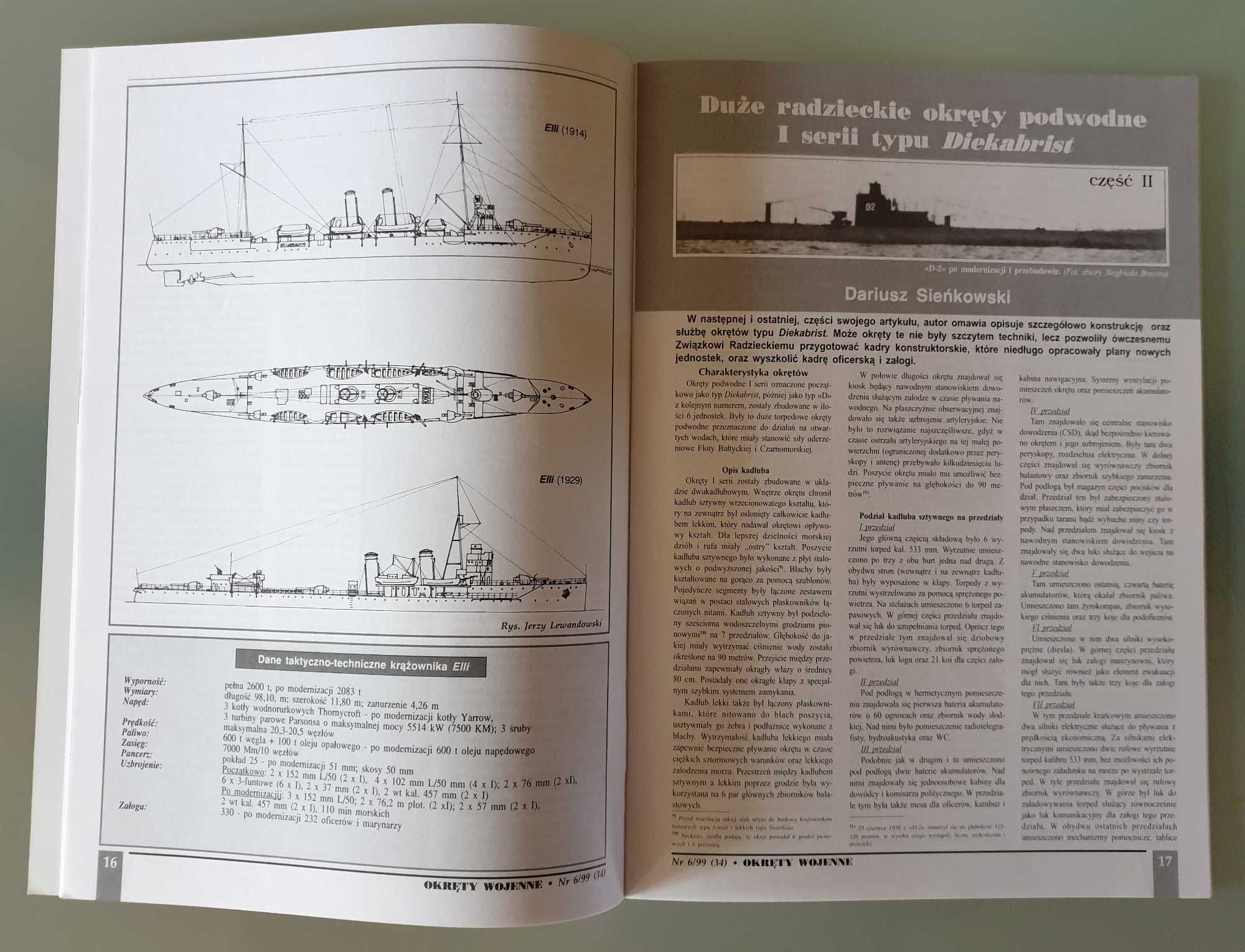 Magazyn "Okręty Wojenne" nr 5 (33) i 6 (34) z roku 1999