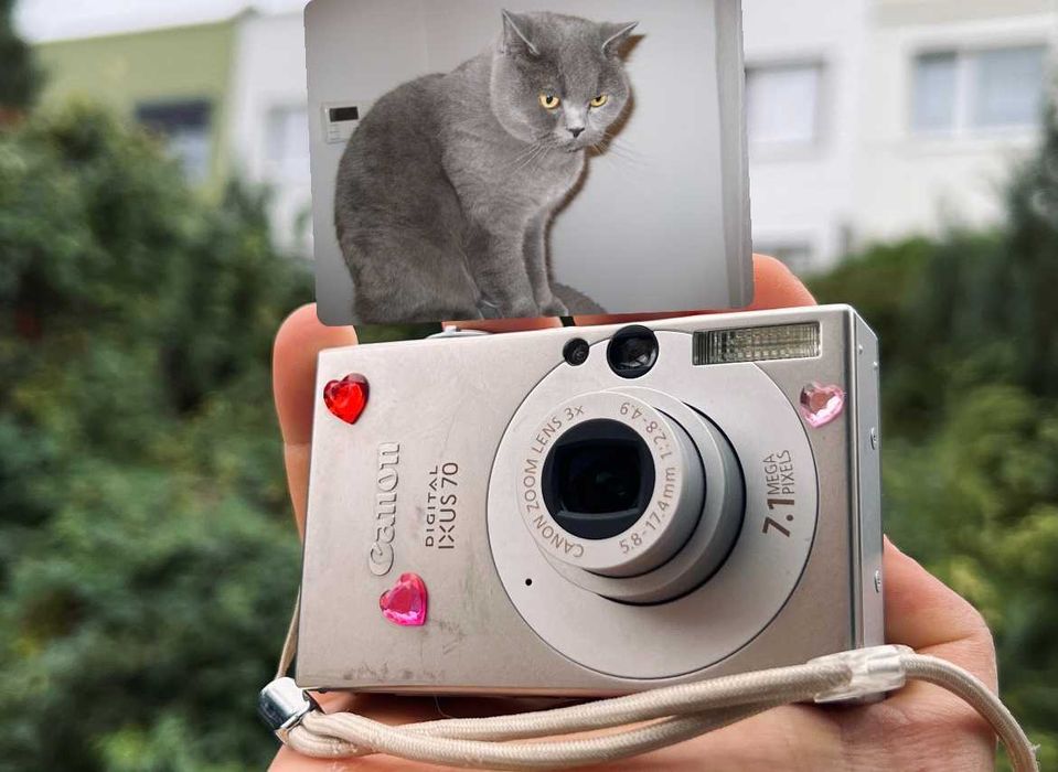 Aparat Cyfrowy Canon Ixus 70 Silver / Zestaw Y2K retro digital camera