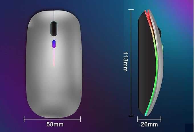 Myszka bezprzewodowa mysz led rgb 2.4 g bluetooth 5.0 regulacja