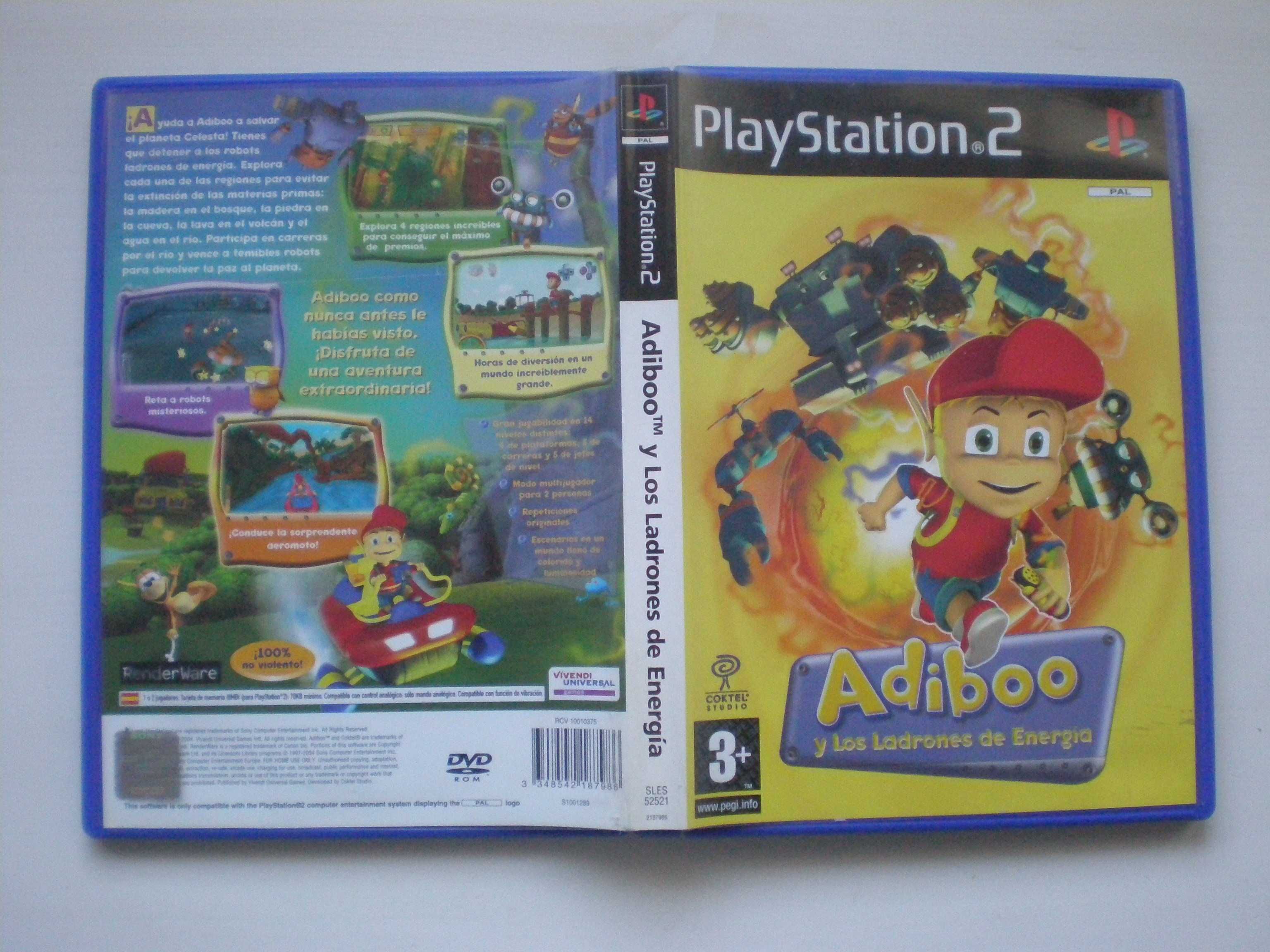 2 jogos PS2 - Smash Cars + Adiboo y los ladrones de energia