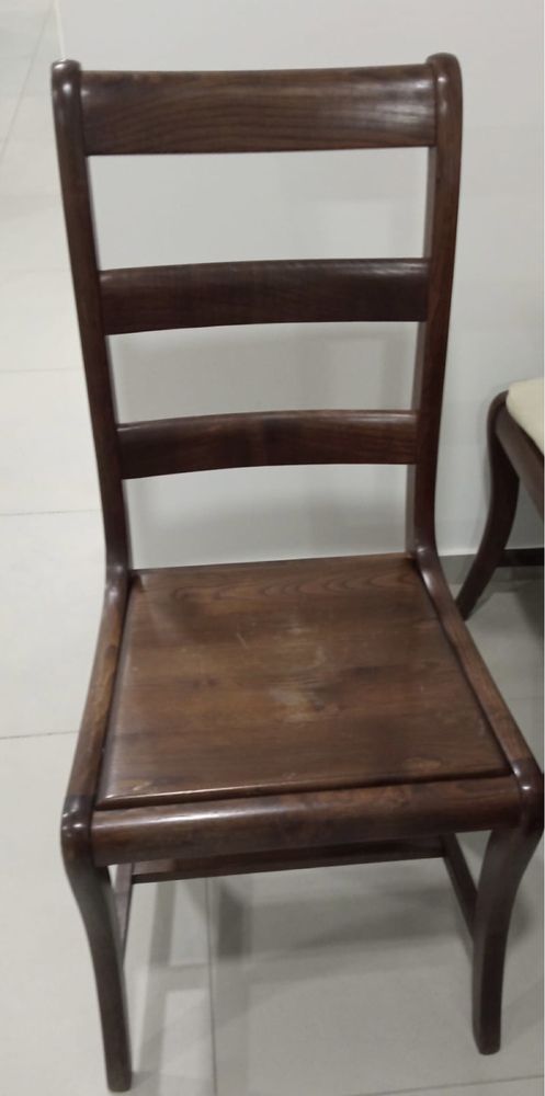 Mesa e 10 cadeiras castanho maciço 200x100