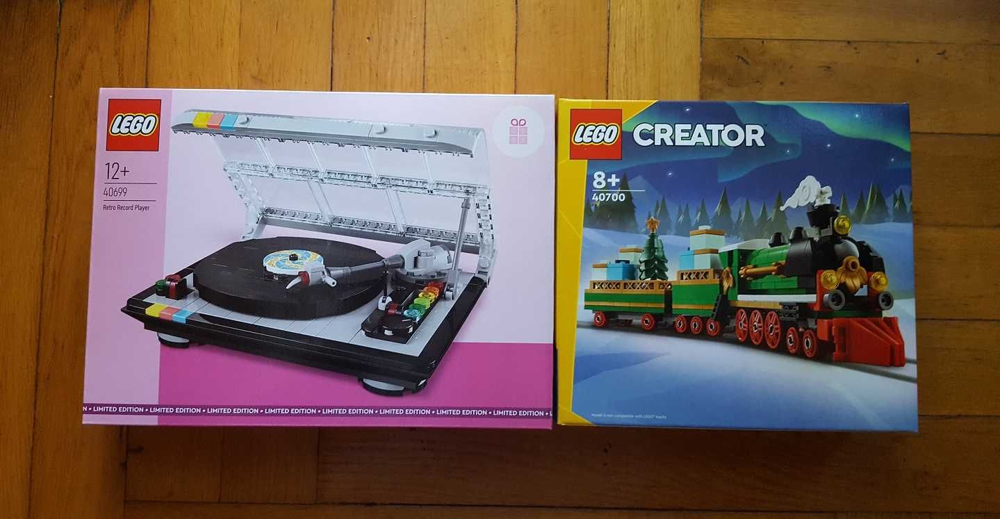 LEGO 40699 - Gramofon retro + LEGO 40700 - Zimowy pociąg NOWE