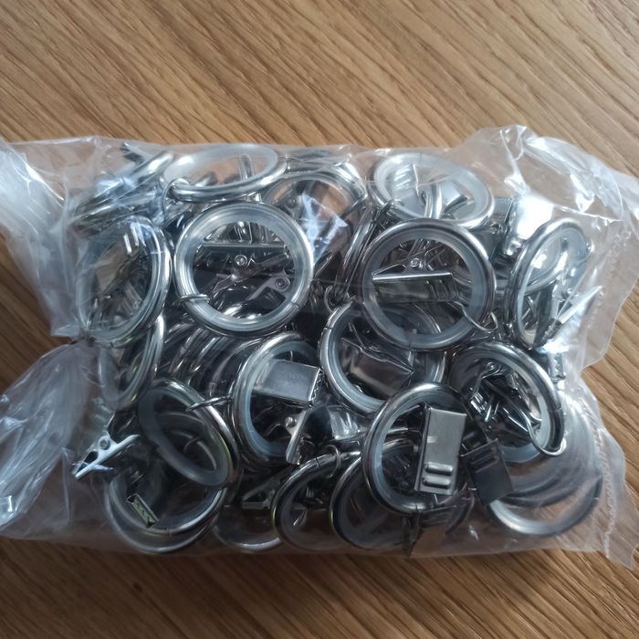 ciche kółka do karnisza z żabkami 19mm/16mm stal 30 sztuk