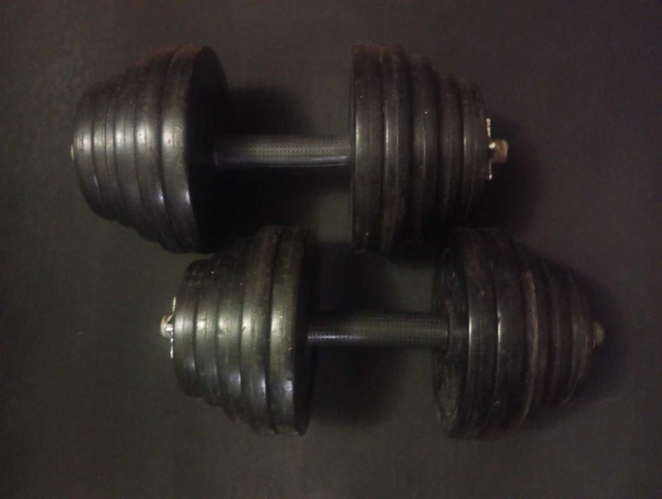 Гантели 2 шт по 20 кг (40 кг) каждая, металлические, с покрытием