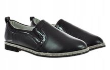 Rozmiar: 32 Półbuty Balerinki Eleganckie Czarne 6095