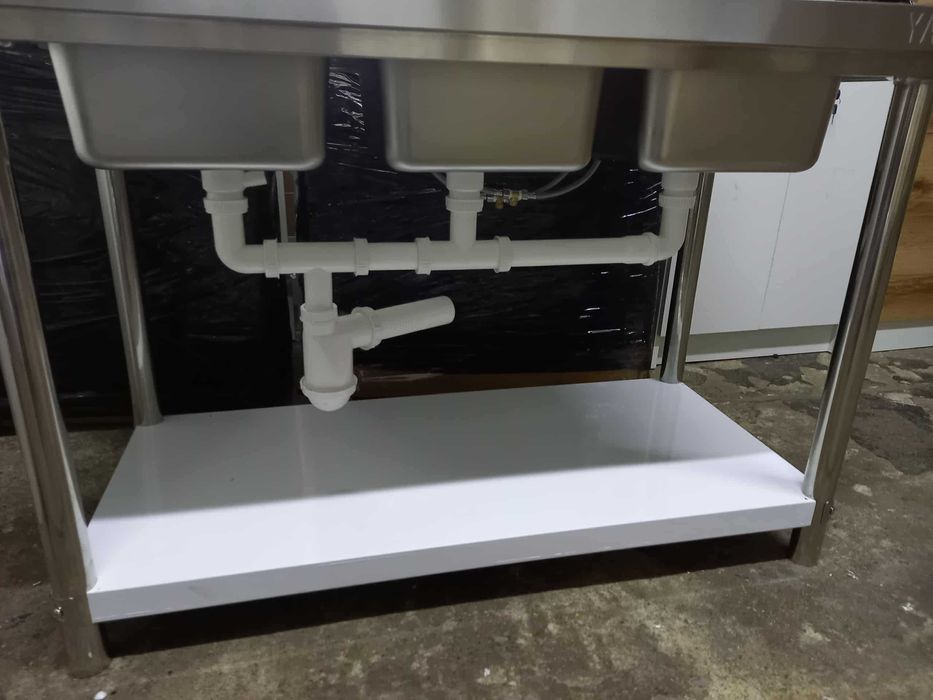 Zlew trzykomorowy / Basen gastronomiczny 3 komorowy ( nowy )