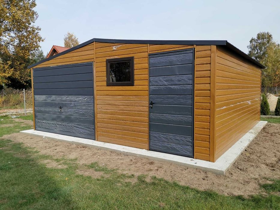 Garaż blaszany 5x6 | Drewnopodobny. TRANSPORT, MONTAŻ GRATIS !