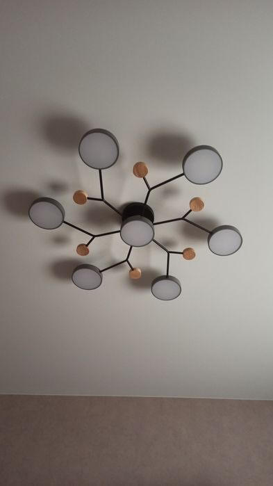 Люстра лед світильник білий сірий стельовий 93 см 60Ватт до 20 м²