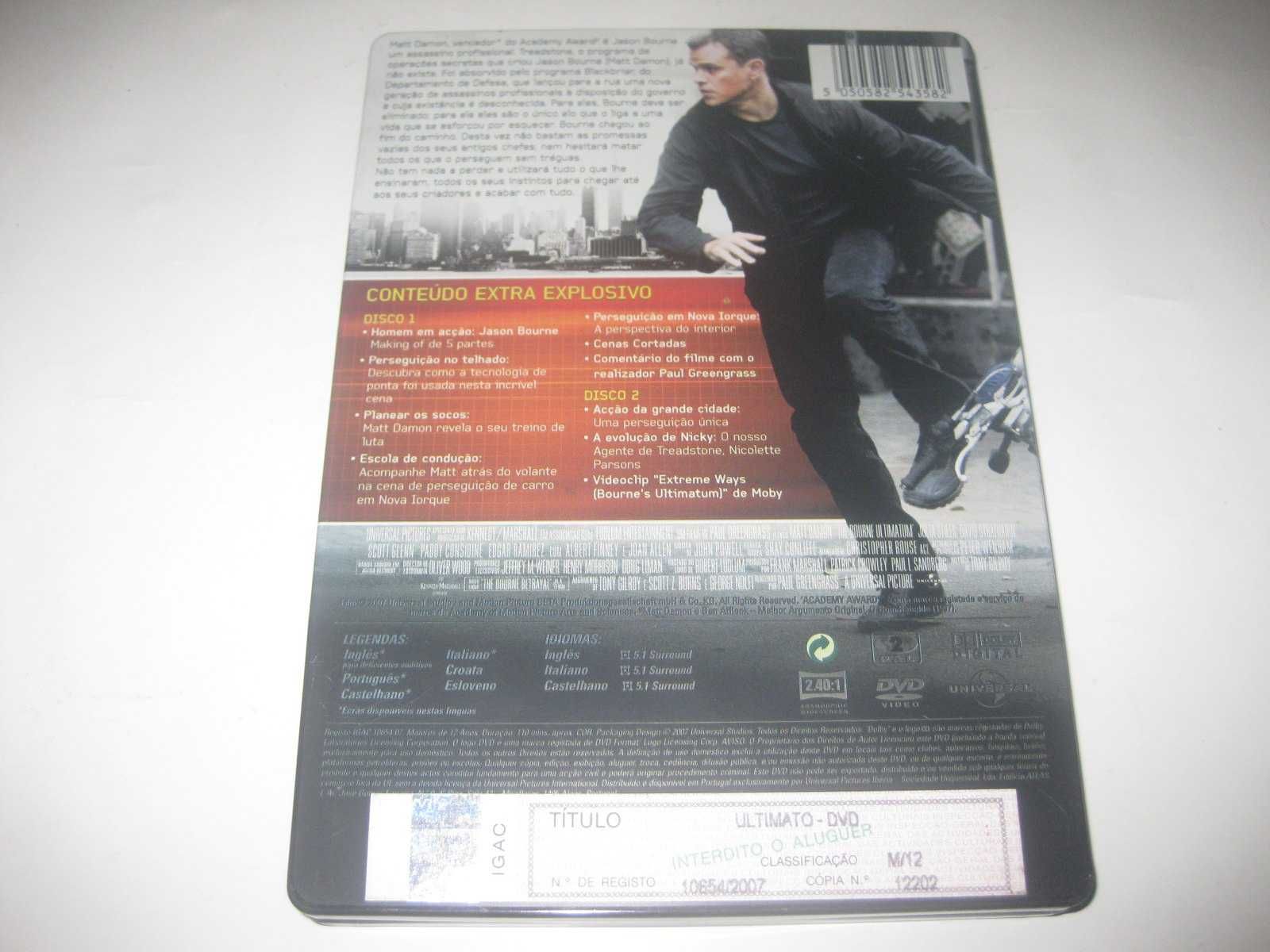 "Ultimato" com Matt Damon/2 DVDs/Steelbook