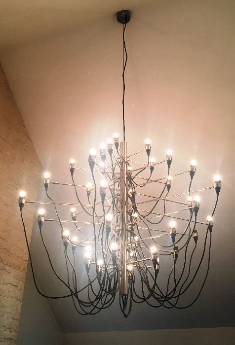 Lampa wisząca Gino Sarfatti 42 żarówki loft industrialna