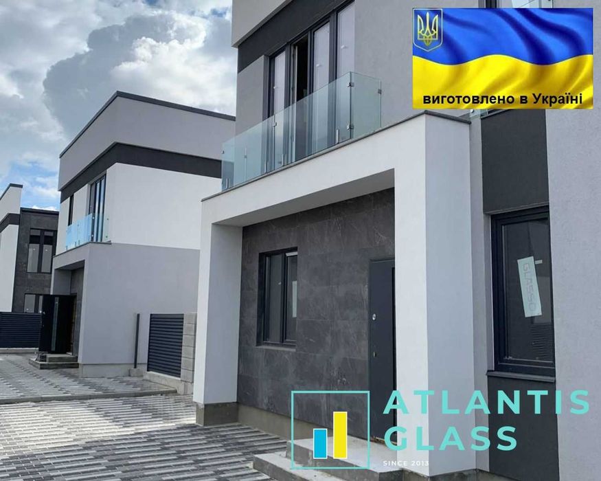 Скляне огородження. Поруччя скляні. Для балконів, сходів, парапетів.