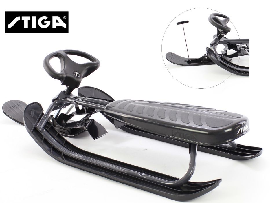Nartosanki STIGA SNOWRACER ULTIMATE PRO czarne hamulec i kierownica