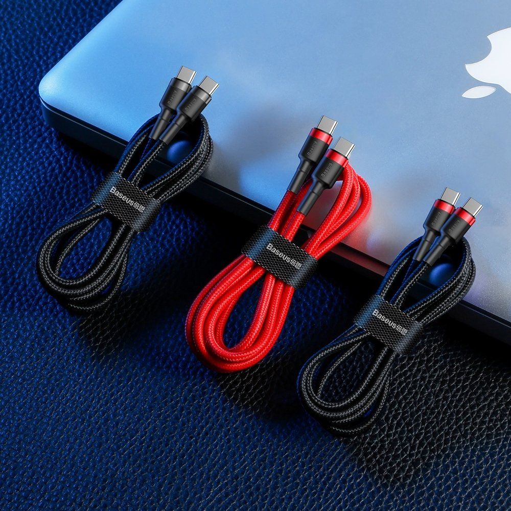 Wytrzymały kabel USB-C PD 60W 1m Baseus czarno-czerwony