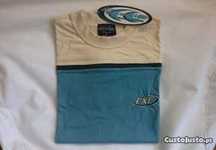 T-shirt Exercise azul/bege, original, nova, tamanho M