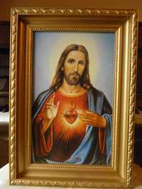 Przepiekny obraz religijny Serce Pana Jezusa Swietny stan