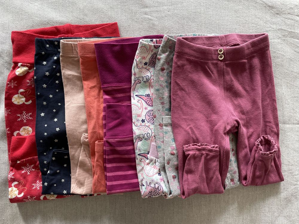 Zestaw paka 8 sztuk legginsy spodnie 80-86