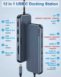 MOKIN usb hub 12 in 1 | 2 HDMI + DP (8K 30Hz, 4K 120Hz)