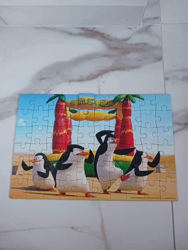 Pingwiny z Madagaskaru 4 w 1 memo puzzle Piotruś