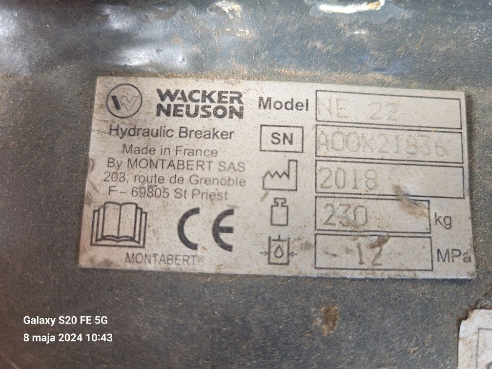 Młot Wacker 230kg NE22 montabert sc22 2018r